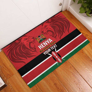 Custom Kenya Football Rubber Doormat Go Harambee Stars African Pattern
