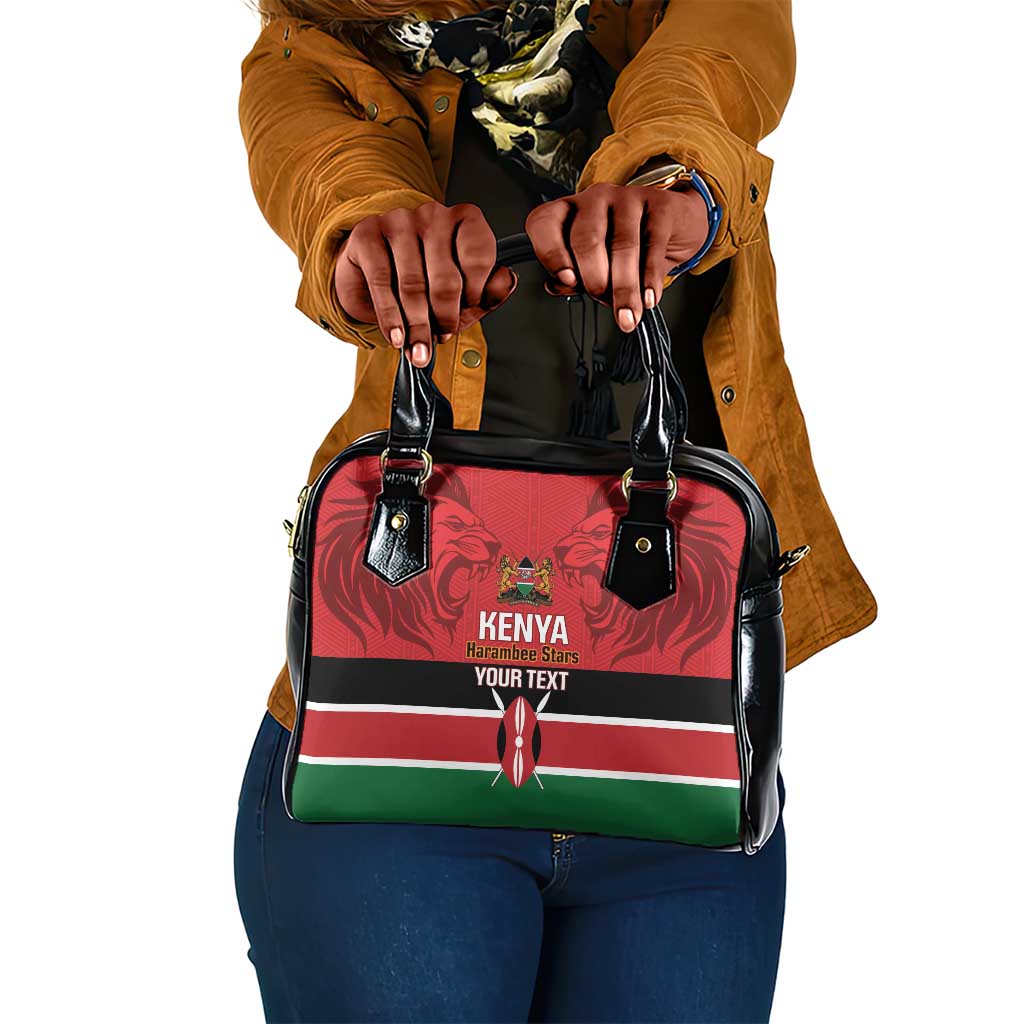 Custom Kenya Football Shoulder Handbag Go Harambee Stars African Pattern