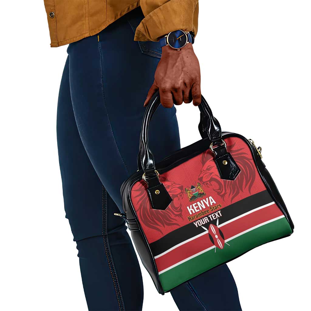 Custom Kenya Football Shoulder Handbag Go Harambee Stars African Pattern