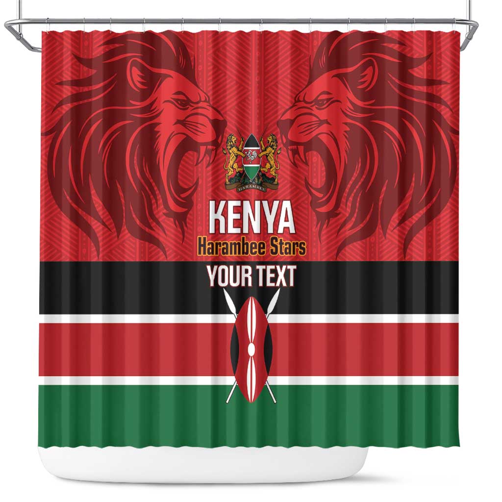 Custom Kenya Football Shower Curtain Go Harambee Stars African Pattern