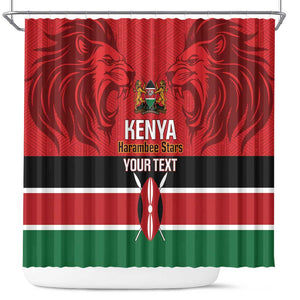 Custom Kenya Football Shower Curtain Go Harambee Stars African Pattern