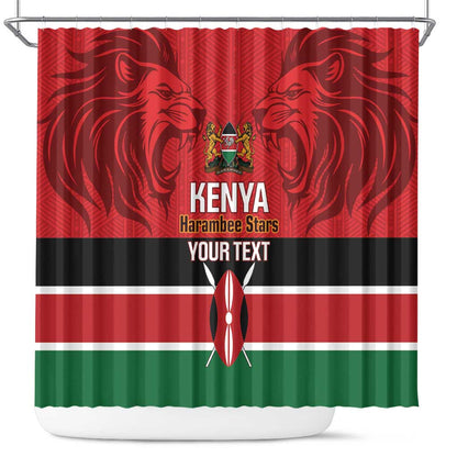Custom Kenya Football Shower Curtain Go Harambee Stars African Pattern