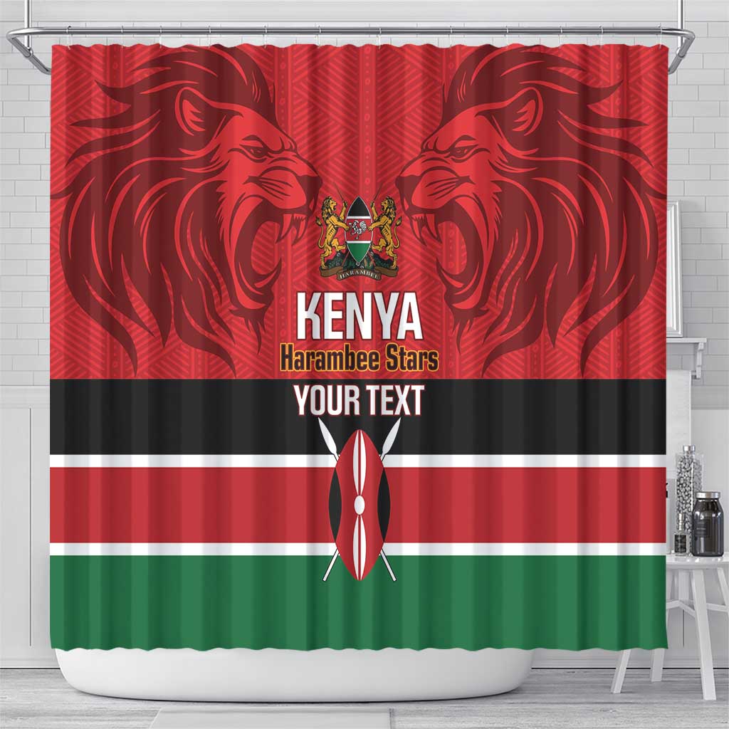 Custom Kenya Football Shower Curtain Go Harambee Stars African Pattern