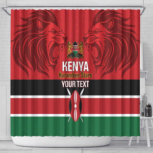 Custom Kenya Football Shower Curtain Go Harambee Stars African Pattern