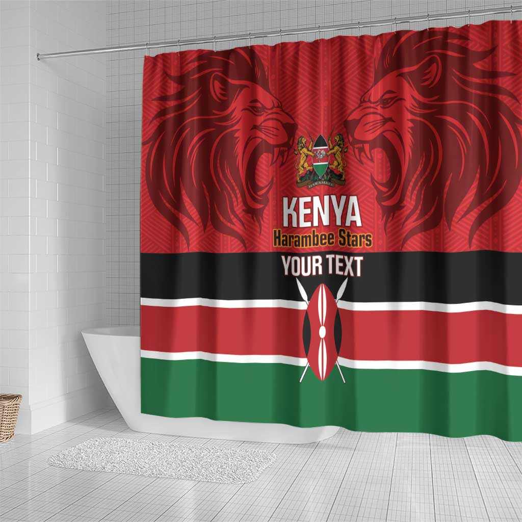Custom Kenya Football Shower Curtain Go Harambee Stars African Pattern