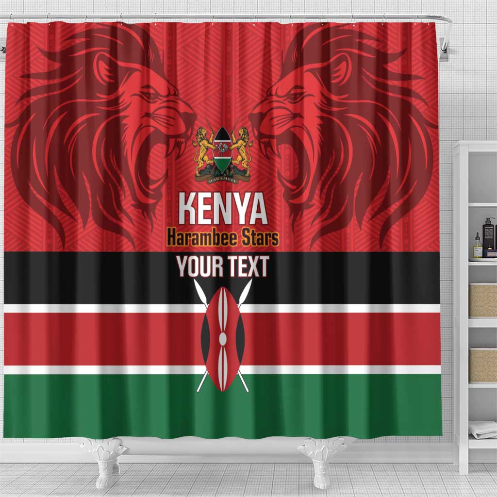 Custom Kenya Football Shower Curtain Go Harambee Stars African Pattern