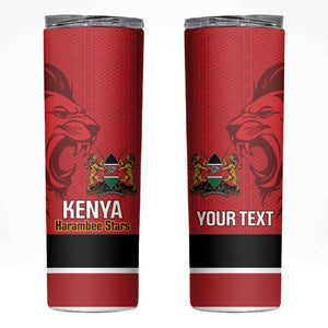 Custom Kenya Football Skinny Tumbler Go Harambee Stars African Pattern