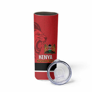 Custom Kenya Football Skinny Tumbler Go Harambee Stars African Pattern