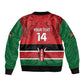 Custom Kenya Football Sleeve Zip Bomber Jacket Go Harambee Stars African Pattern