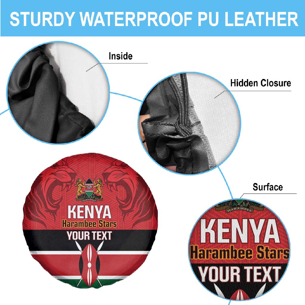 Custom Kenya Football Spare Tire Cover Go Harambee Stars African Pattern