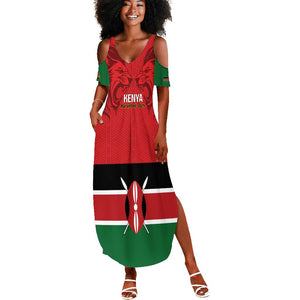 Custom Kenya Football Summer Maxi Dress Go Harambee Stars African Pattern