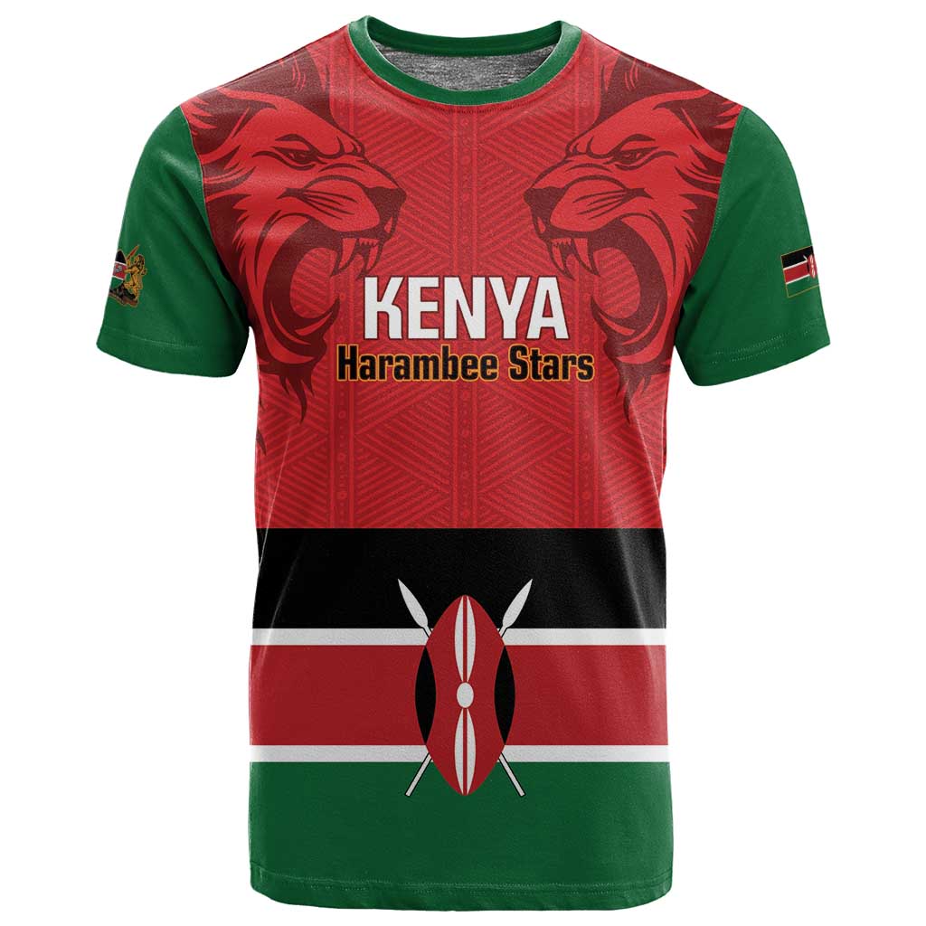 Custom Kenya Football T shirt Go Harambee Stars African Pattern