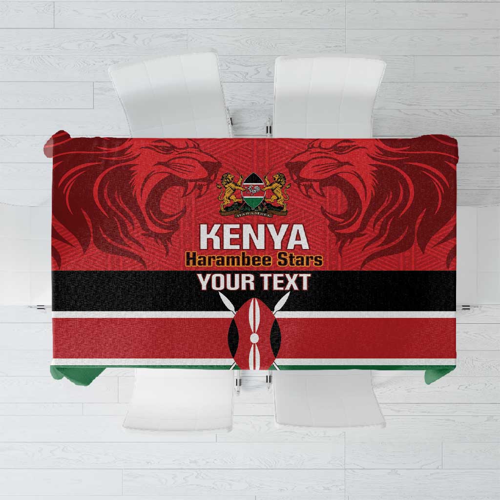 Custom Kenya Football Tablecloth Go Harambee Stars African Pattern