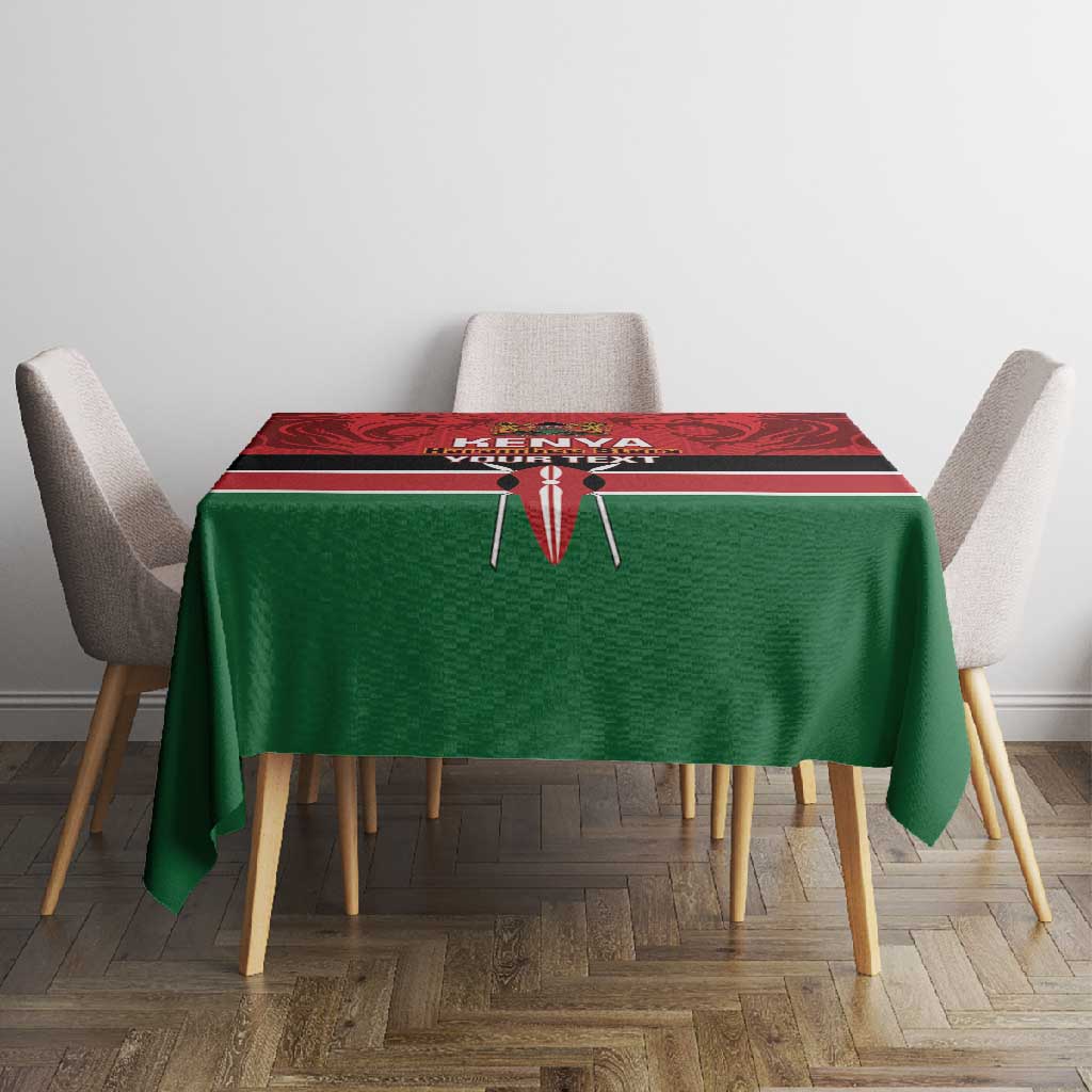 Custom Kenya Football Tablecloth Go Harambee Stars African Pattern