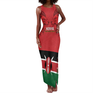 Custom Kenya Football Tank Maxi Dress Go Harambee Stars African Pattern