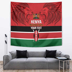 Custom Kenya Football Tapestry Go Harambee Stars African Pattern
