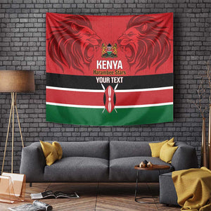Custom Kenya Football Tapestry Go Harambee Stars African Pattern