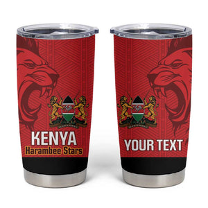 Custom Kenya Football Tumbler Cup Go Harambee Stars African Pattern