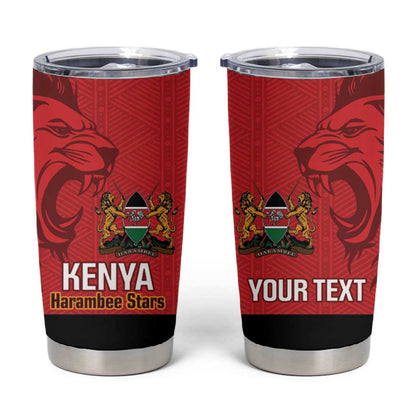 Custom Kenya Football Tumbler Cup Go Harambee Stars African Pattern