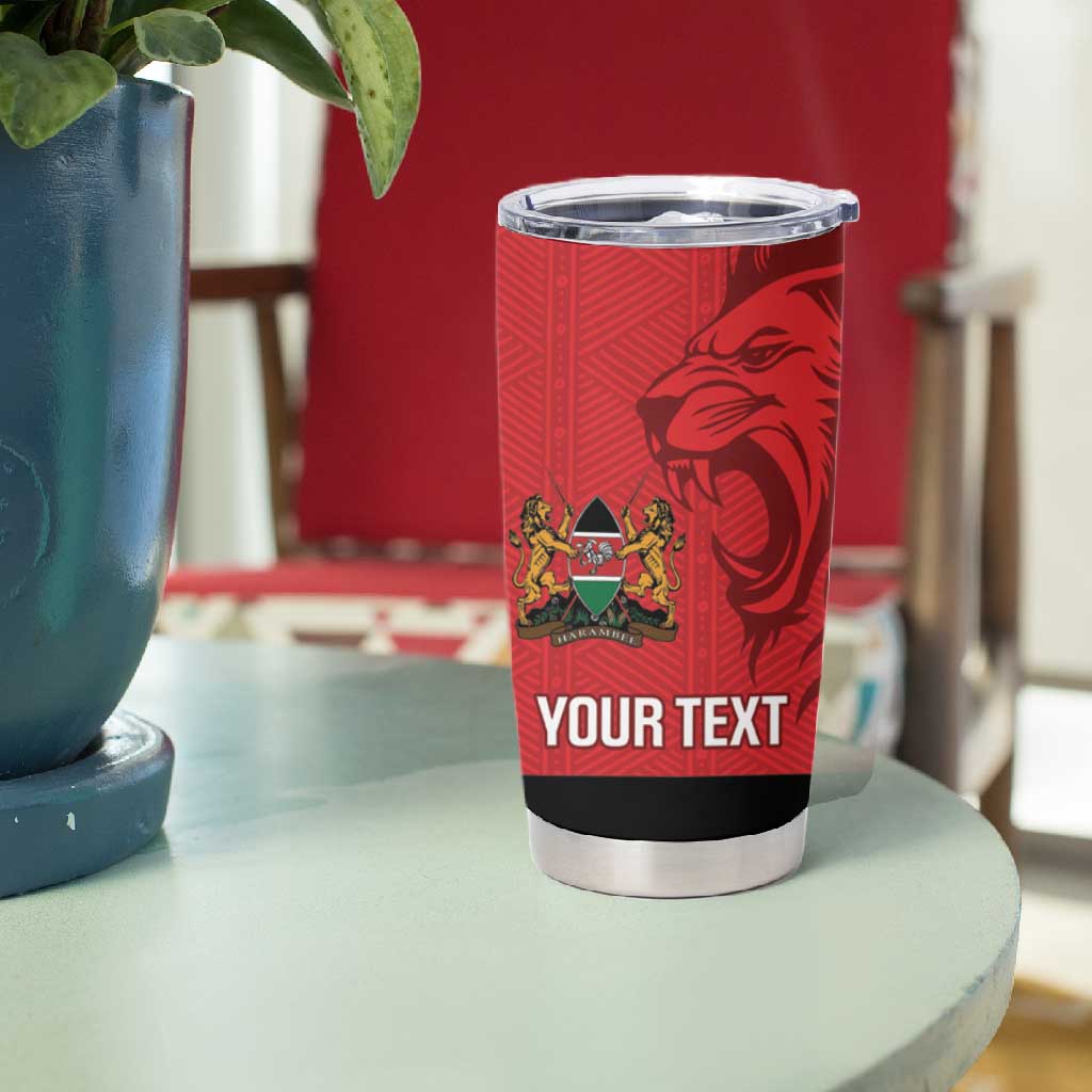 Custom Kenya Football Tumbler Cup Go Harambee Stars African Pattern