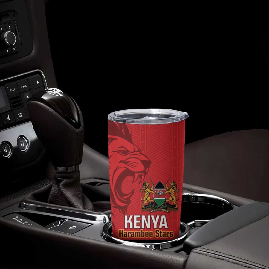 Custom Kenya Football Tumbler Cup Go Harambee Stars African Pattern