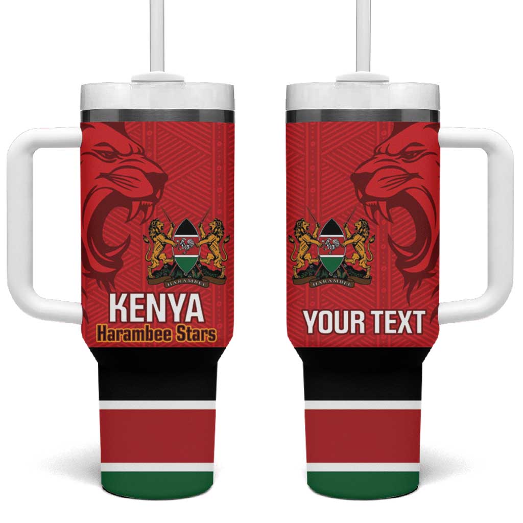 Custom Kenya Football Tumbler With Handle Go Harambee Stars African Pattern