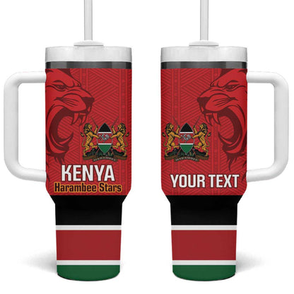 Custom Kenya Football Tumbler With Handle Go Harambee Stars African Pattern