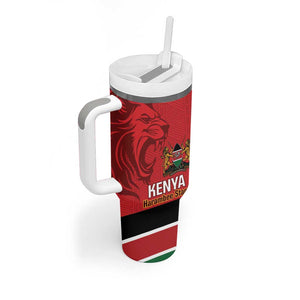 Custom Kenya Football Tumbler With Handle Go Harambee Stars African Pattern