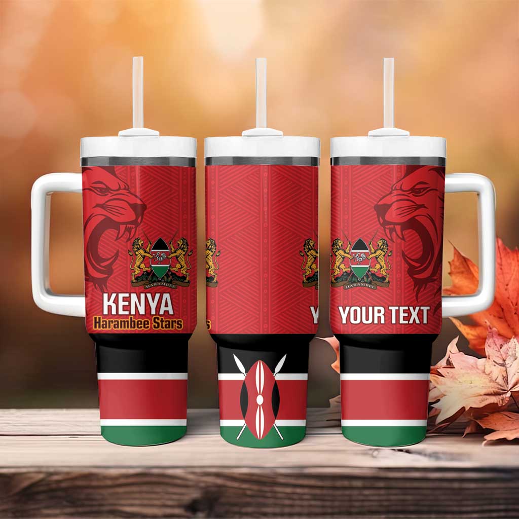 Custom Kenya Football Tumbler With Handle Go Harambee Stars African Pattern