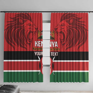 Custom Kenya Football Window Curtain Go Harambee Stars African Pattern