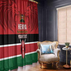 Custom Kenya Football Window Curtain Go Harambee Stars African Pattern