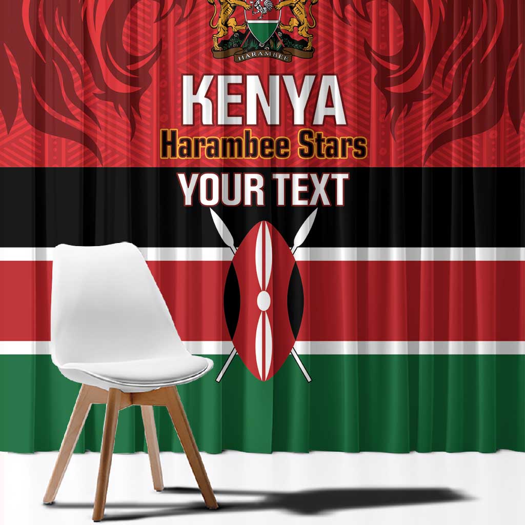 Custom Kenya Football Window Curtain Go Harambee Stars African Pattern