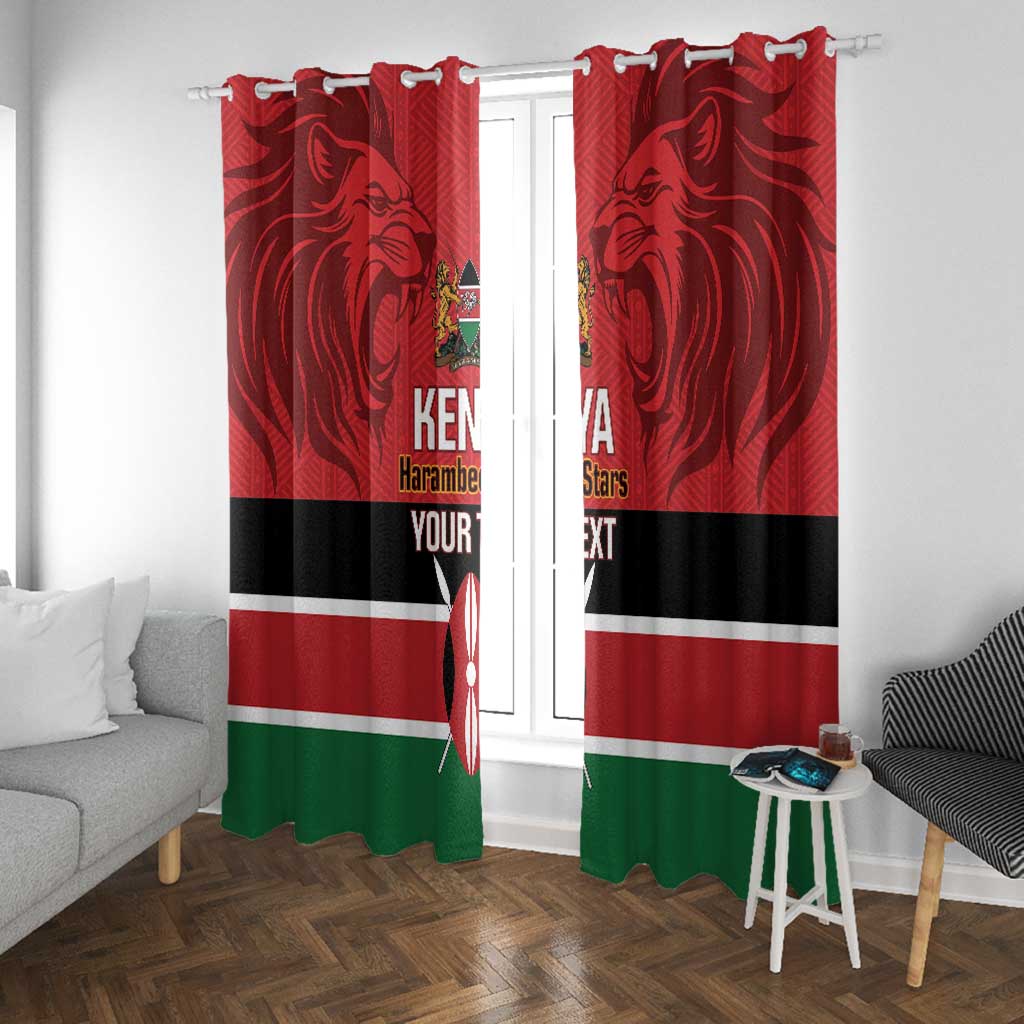 Custom Kenya Football Window Curtain Go Harambee Stars African Pattern