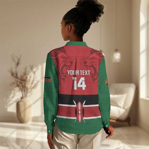Custom Kenya Football Women Casual Shirt Go Harambee Stars African Pattern