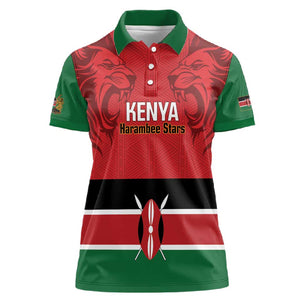 Custom Kenya Football Women Polo Shirt Go Harambee Stars African Pattern