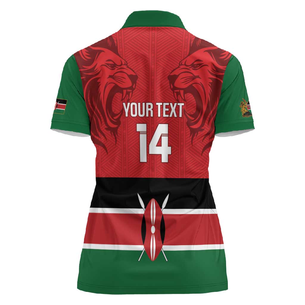 Custom Kenya Football Women Polo Shirt Go Harambee Stars African Pattern