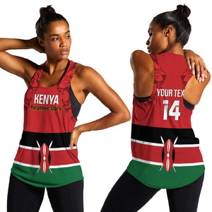Custom Kenya Football Women Racerback Tank Go Harambee Stars African Pattern