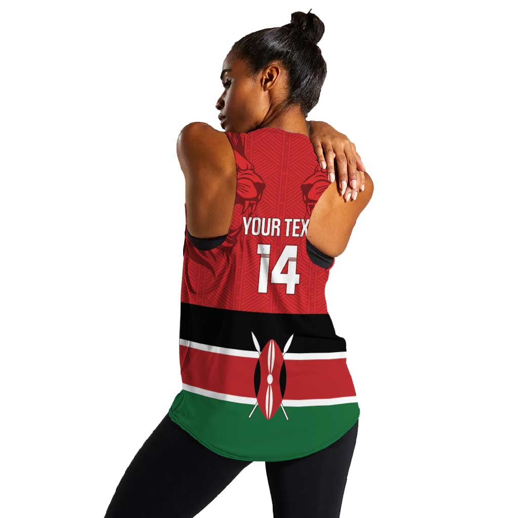 Custom Kenya Football Women Racerback Tank Go Harambee Stars African Pattern