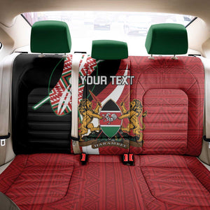 Custom Kenya Football Back Car Seat Cover Maasai Shield Coat Of Arms Style