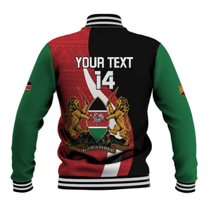 Custom Kenya Football Baseball Jacket Maasai Shield Coat Of Arms Style