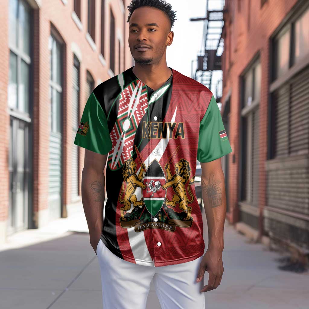 Custom Kenya Football Baseball Jersey Maasai Shield Coat Of Arms Style