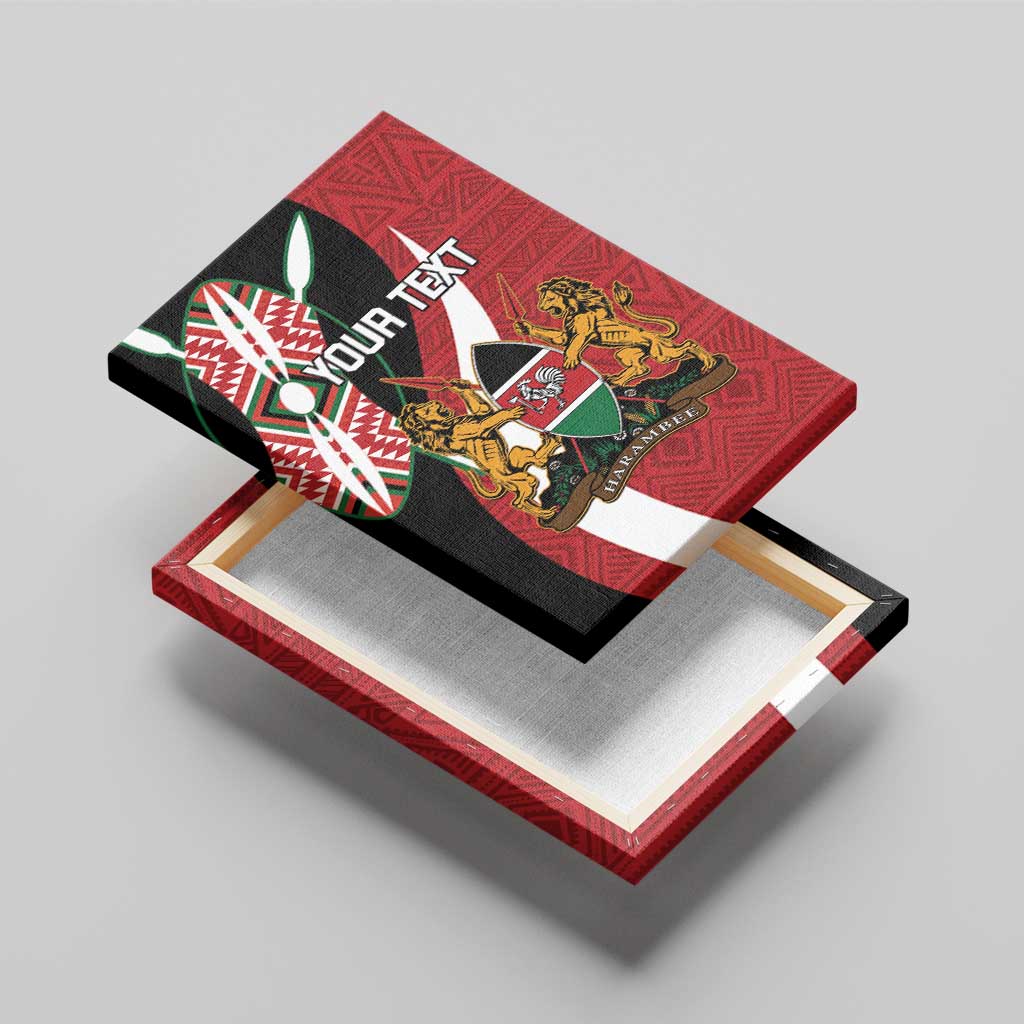 Custom Kenya Football Canvas Wall Art Maasai Shield Coat Of Arms Style