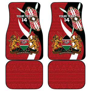 Custom Kenya Football Car Mats Maasai Shield Coat Of Arms Style