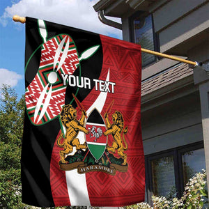 Custom Kenya Football Garden Flag Maasai Shield Coat Of Arms Style