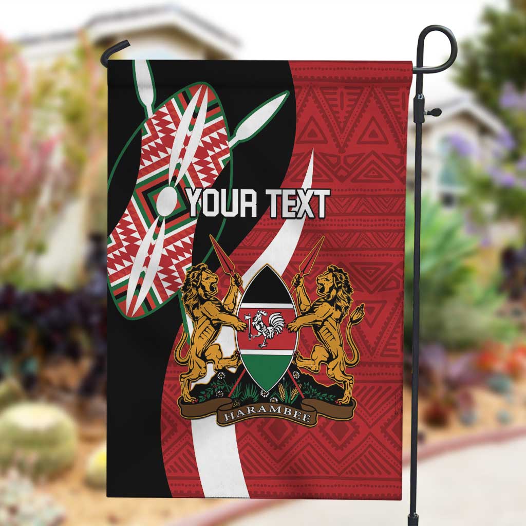 Custom Kenya Football Garden Flag Maasai Shield Coat Of Arms Style