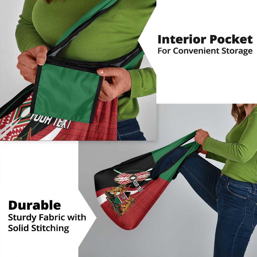 Custom Kenya Football Grocery Bag Maasai Shield Coat Of Arms Style