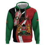 Custom Kenya Football Hoodie Maasai Shield Coat Of Arms Style