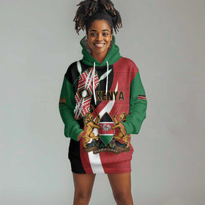 Custom Kenya Football Hoodie Dress Maasai Shield Coat Of Arms Style