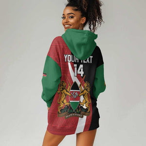Custom Kenya Football Hoodie Dress Maasai Shield Coat Of Arms Style