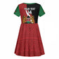 Custom Kenya Football Kid Short Sleeve Dress Maasai Shield Coat Of Arms Style
